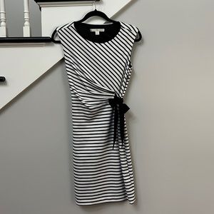 Boston Proper Size 4 back & white striped dress
